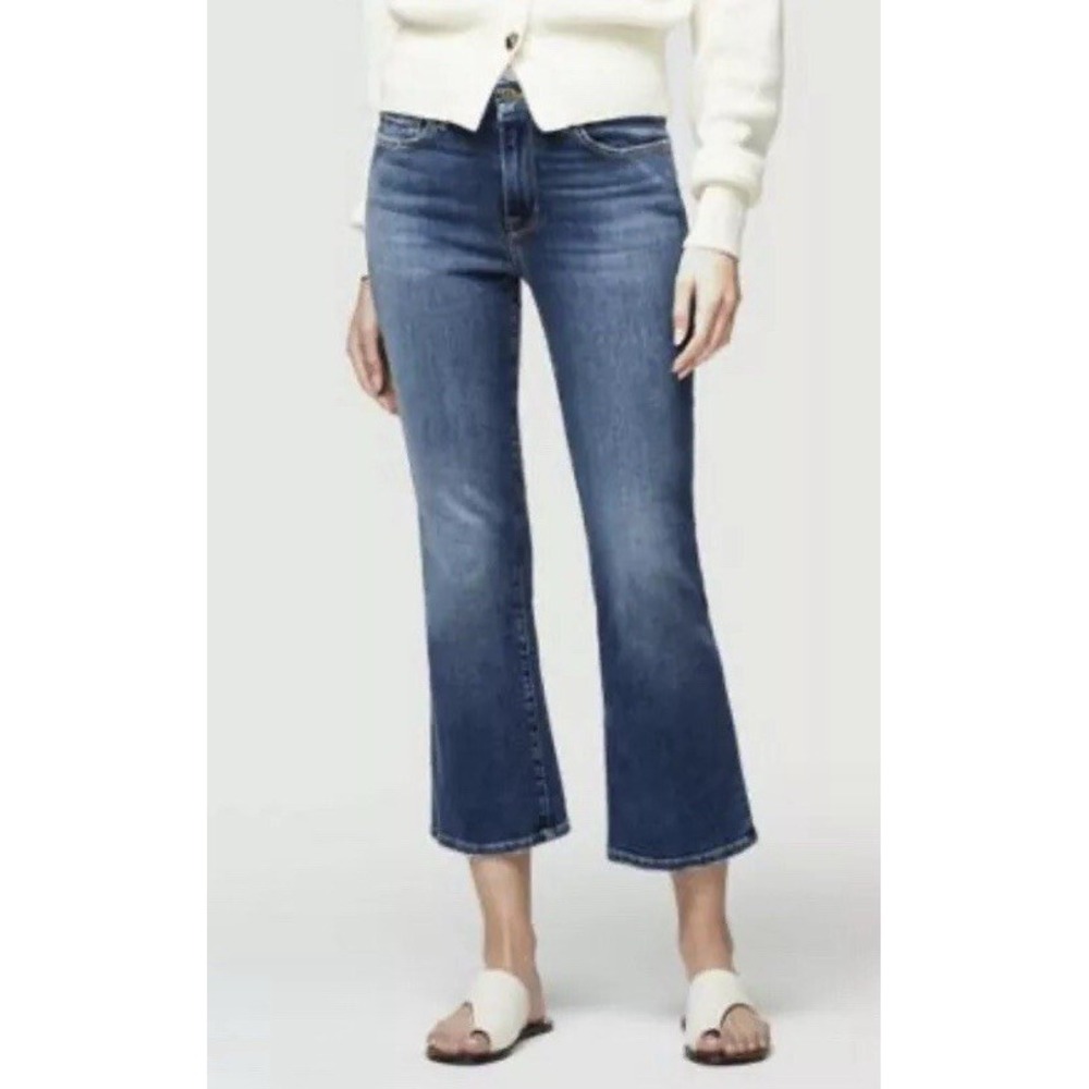 Frame Denim Le Cropped Flare Blue Jeans Size 26 Re Released Rigid Ankle